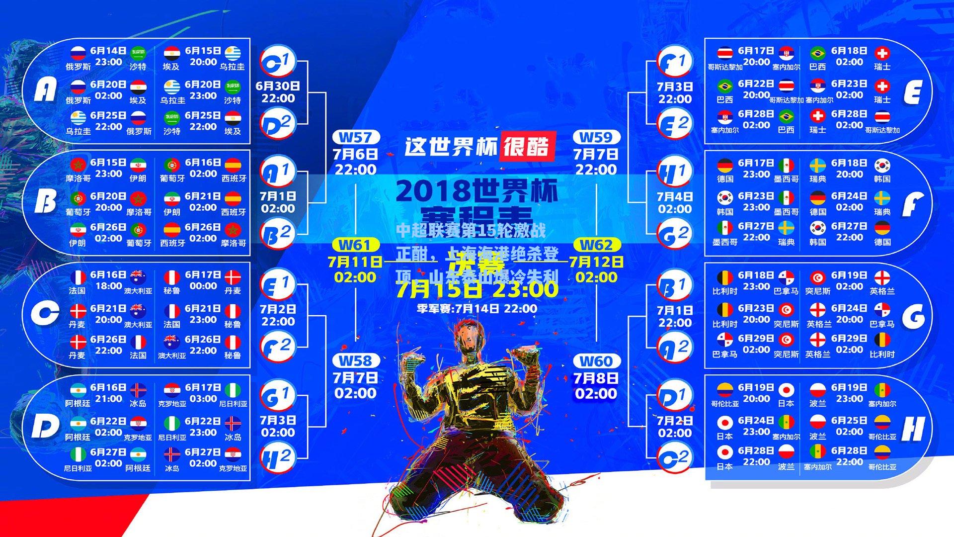 中超联赛第15轮激战正酣，上海海港绝杀登顶，山东泰山爆冷失利